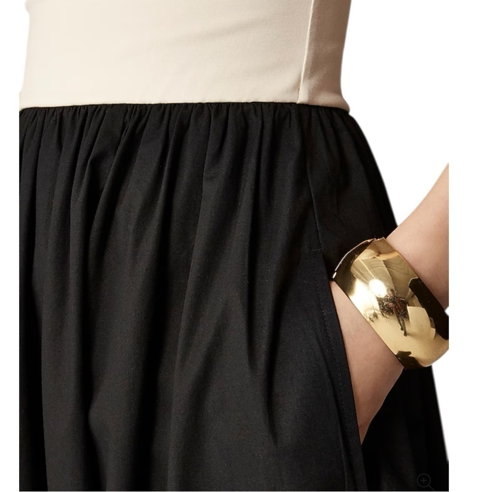 J Crew Colorblock Strapless Mixi Dress Maxi Length Womens Size M Black and Ivory - Picture 2 of 13